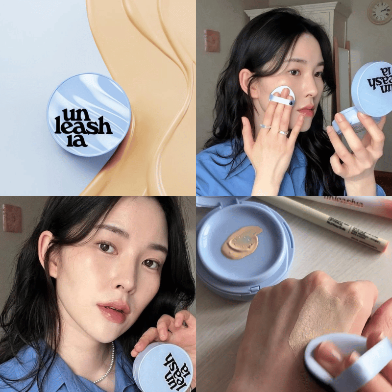 Unleashia Babe Skin Baby Blue Cushion mang tới lớp nền cực kỳ mỏng nhẹ và mướt da, giúp da trông sáng khoẻ, mịn màng như da em bé